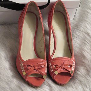 NINE WEST 'Dasher' pink peep toe pumps